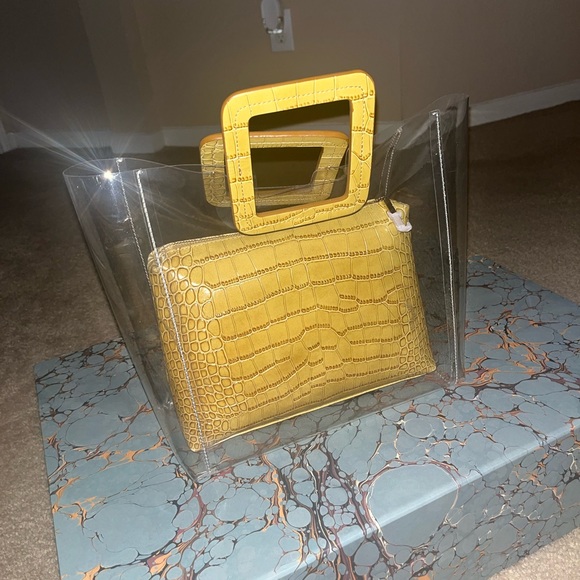 Embossed Leather Trimmed Staud Handbag - Picture 4 of 11